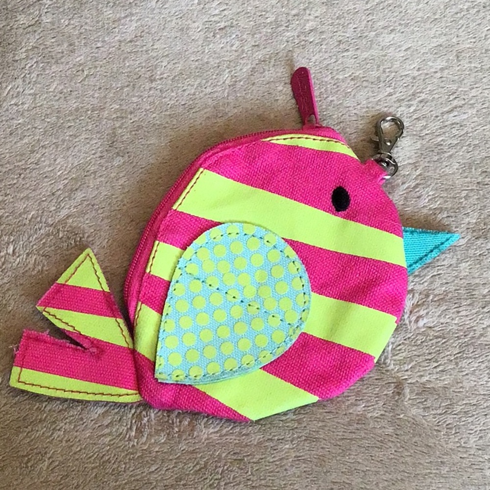 Thirty-one Icon Coin Purse Pink Yellow Bird RARE
